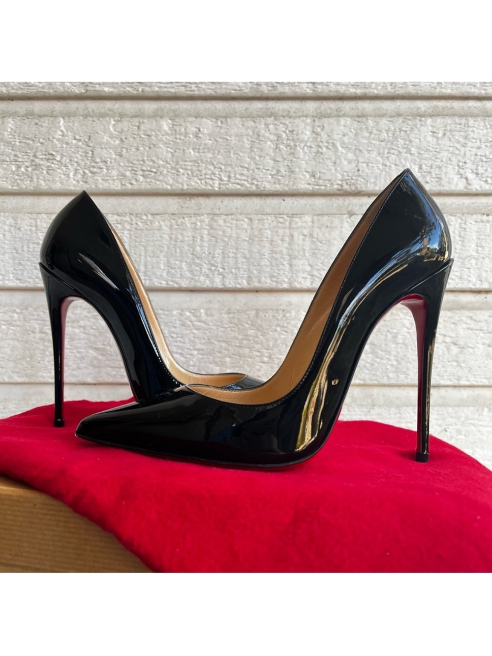 CHRISTIAN LOUBOUTIN Black 120 mm So Kate Pointed Toe Prive Miss Z sz. 37.5 - Picture 2 of 9